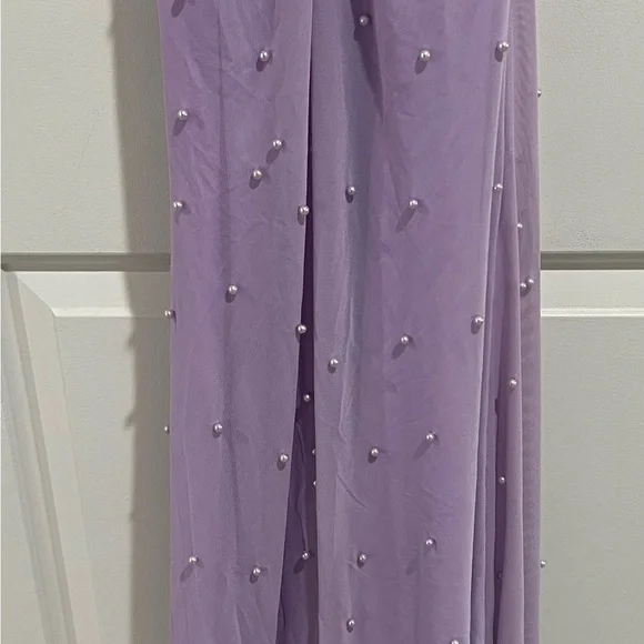 Lavender Pearl-Embellished Dress - Picture 3 of 8
